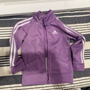 adidas Kids Purple Jacket with White Stripes